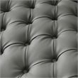 Maklaine Button Tufted Leather Chesterfield Sofa in Gray/Chrome