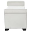 Maklaine Faux Leather Storage Bench with Nail Head Trim in Ivory