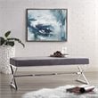 Maklaine Velvet Upholstered Bench with Stainless Steel Legs Gray