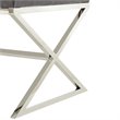 Maklaine Velvet Upholstered Bench with Stainless Steel Legs Gray
