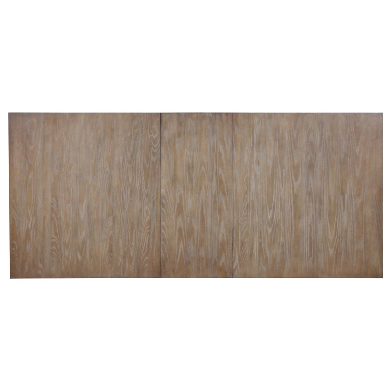 Maklaine Modern Wood Cove Trestle Dining Table in Barley Brown