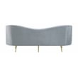 Maklaine Modern Upholstered Velvet Sofa with Camel Back in Gray