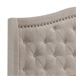 Maklaine Transitional Fabric Upholstered Camel Back Eastern King Bed Beige