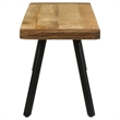 Maklaine Wood Rectangular Dining Bench in Natural Mango and Black