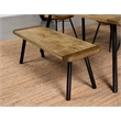 Maklaine Wood Rectangular Dining Bench in Natural Mango and Black