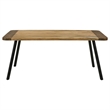 Maklaine Wood Rectangular Dining Table in Natural Mango and Black