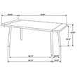 Maklaine Wood Rectangular Dining Table in Natural Mango and Black