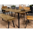 Maklaine Wood Rectangular Dining Table in Natural Mango and Black