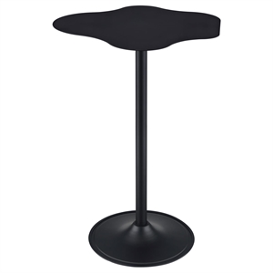 Maklaine Modern Metal Pedestal Cloud-Shaped Top Bar Table in Black