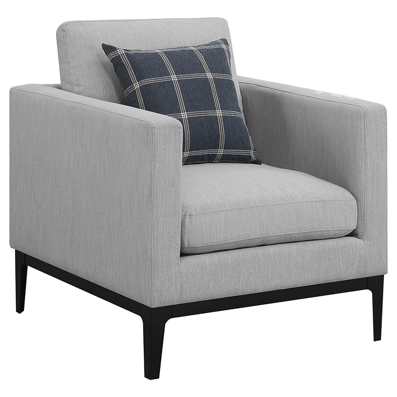 Maklaine 3-piece Modern Fabric Living Room Set in Light Gray