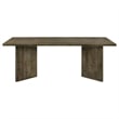 Maklaine Farmhouse Wood Rectangular Double V-Leg Dining Table Mango Brown