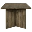 Maklaine Farmhouse Wood Rectangular Double V-Leg Dining Table Mango Brown