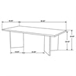 Maklaine Farmhouse Wood Rectangular Double V-Leg Dining Table Mango Brown