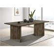 Maklaine Farmhouse Wood Rectangular Double V-Leg Dining Table Mango Brown