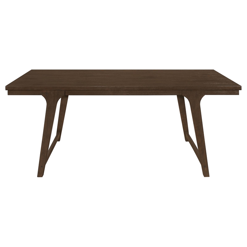 Maklaine Farmhouse Wood Rectangular Dining Table in Brown Oak