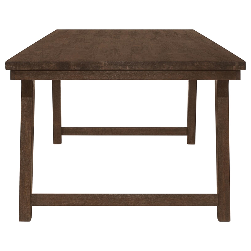 Maklaine Farmhouse Wood Rectangular Dining Table in Brown Oak