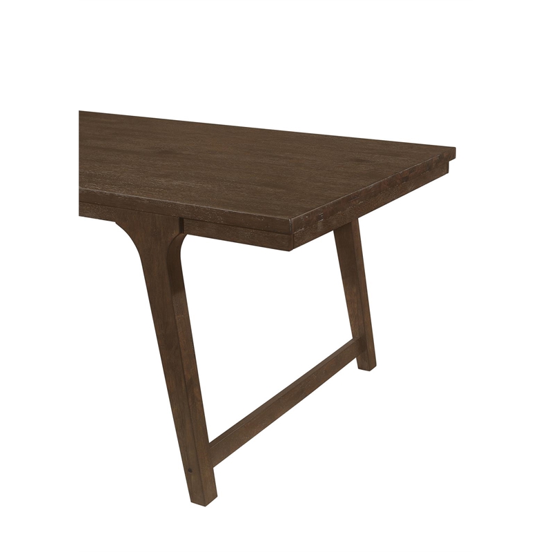 Maklaine Farmhouse Wood Rectangular Dining Table in Brown Oak