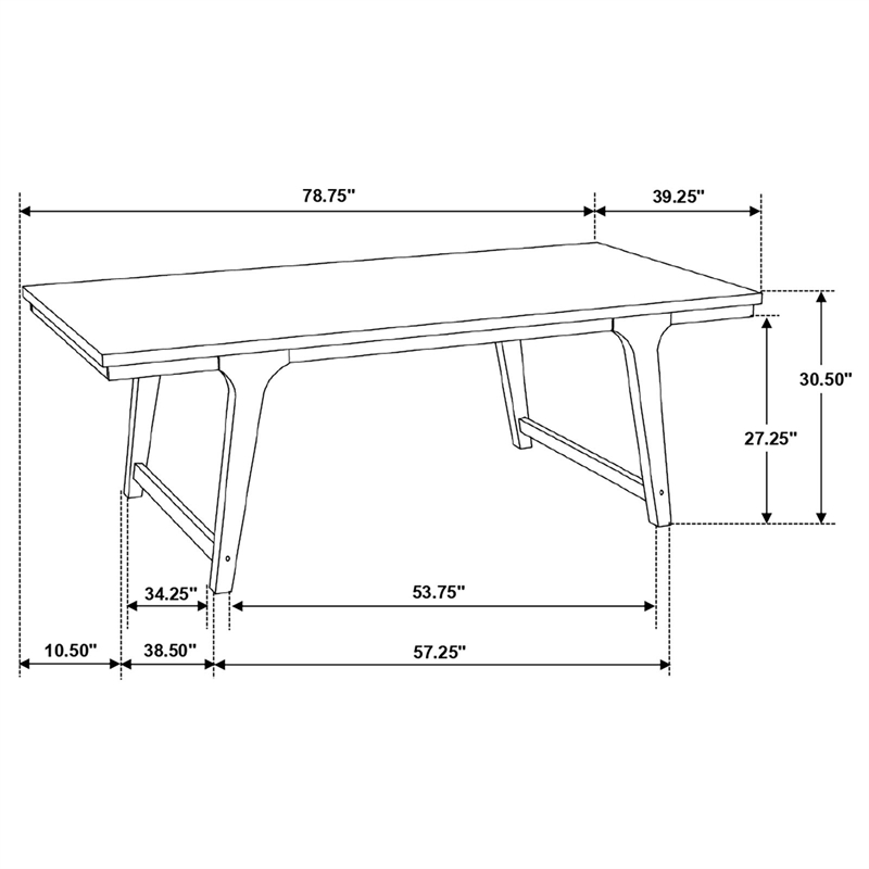 Maklaine Farmhouse Wood Rectangular Dining Table in Brown Oak