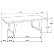Maklaine Farmhouse Wood Rectangular Dining Table in Brown Oak