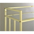 Maklaine Contemporary Rectangular Glass Bar Cart in Brass and Clear