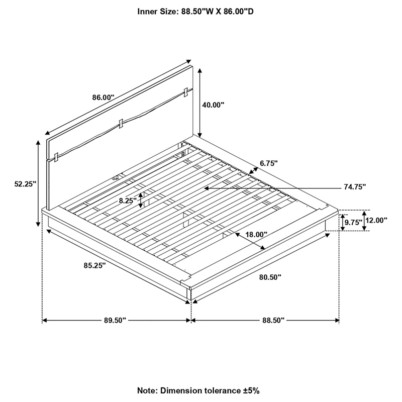 Maklaine 4-piece Wood Eastern King Bedroom Set in Smokey Walnut