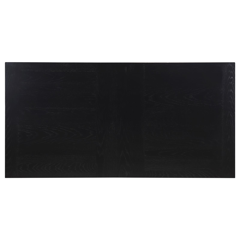 Maklaine 7-piece Wood Double Pedestal Dining Table Set Gray and Black