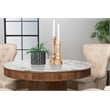Maklaine Marble White Round Dining Table Natural Solid Base 46
