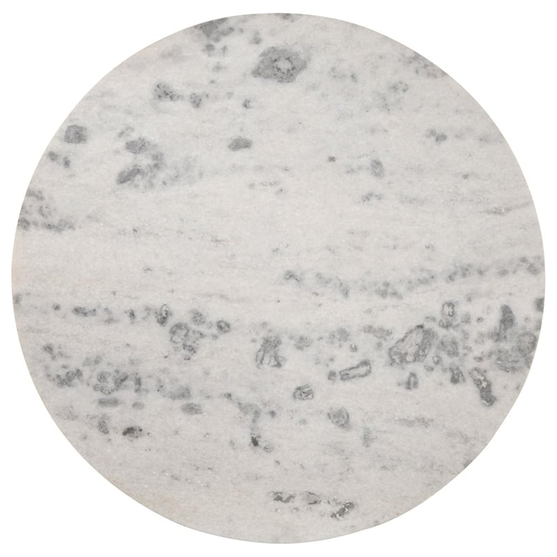 Maklaine Marble White Round Dining Table Natural Solid Base 46