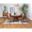 Maklaine Marble White Round Dining Table Natural Solid Base 46