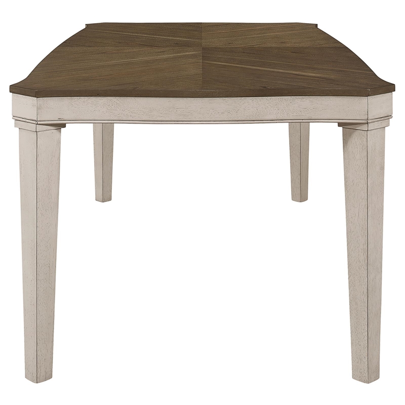 Maklaine Farmhouse Wood Starburst Dining Table Nutmeg and Rustic Cream