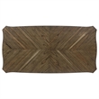 Maklaine Farmhouse Wood Starburst Dining Table Nutmeg and Rustic Cream