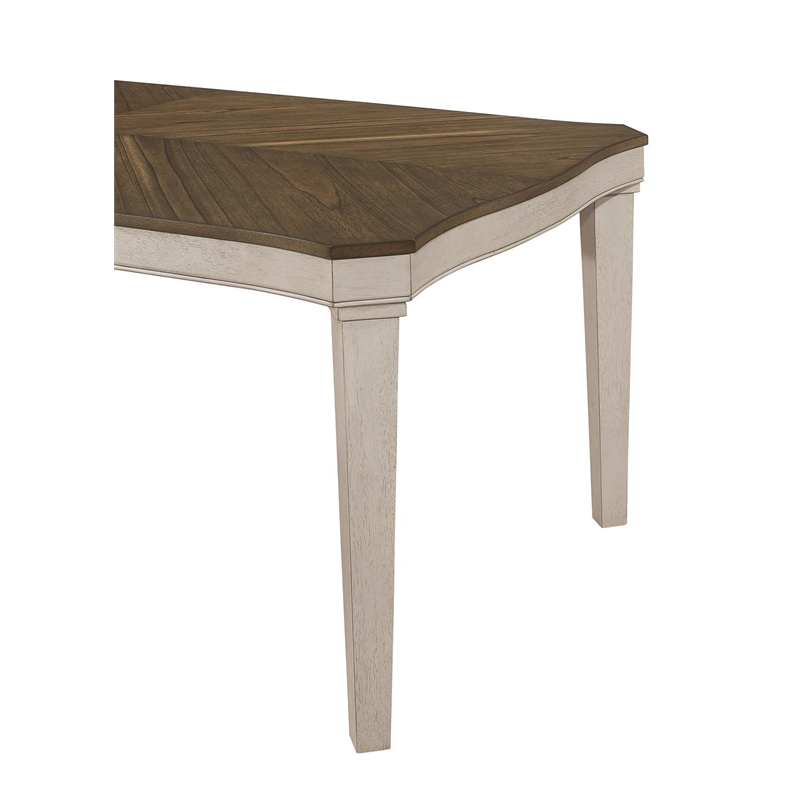 Maklaine Farmhouse Wood Starburst Dining Table Nutmeg and Rustic Cream
