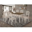 Maklaine Farmhouse Wood Starburst Dining Table Nutmeg and Rustic Cream
