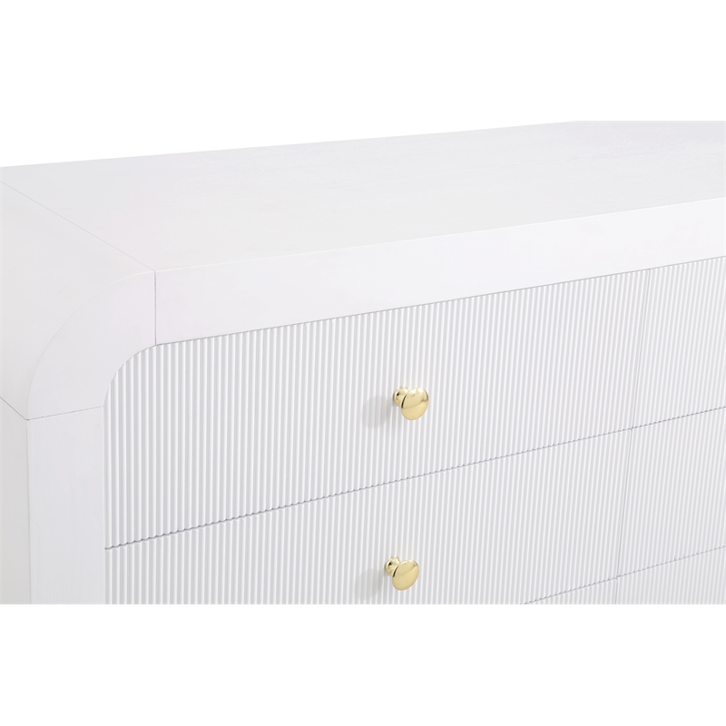Maklaine Contemporary Wood 31.5''H x 62''W x 19''D White Dresser