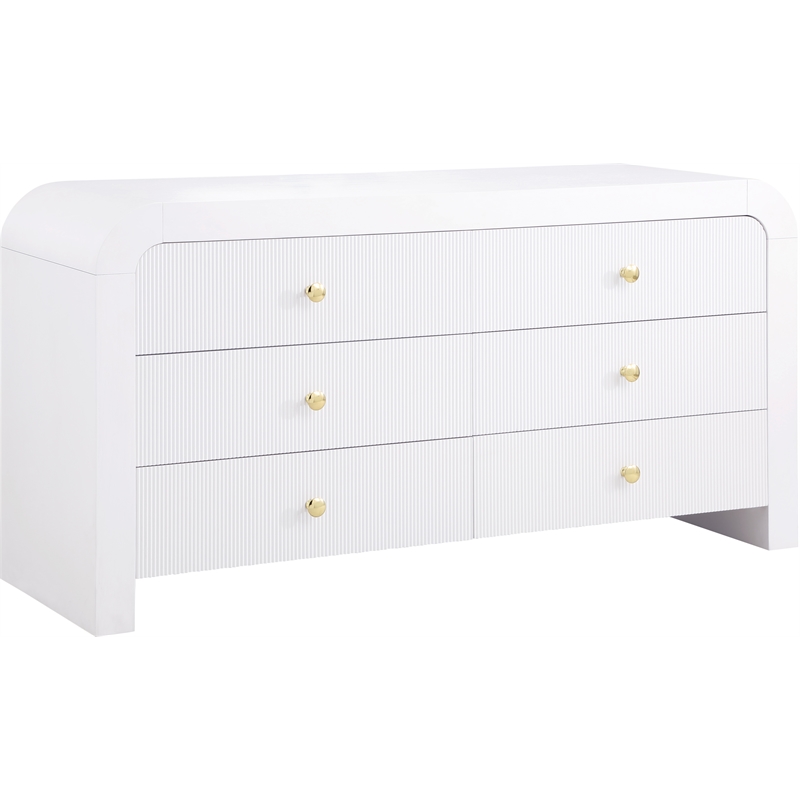 Maklaine Contemporary Wood 31.5''H x 62''W x 19''D White Dresser