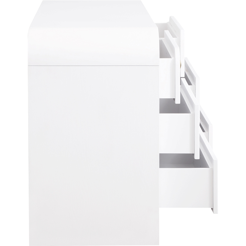 Maklaine Contemporary Wood 31.5''H x 62''W x 19''D White Dresser