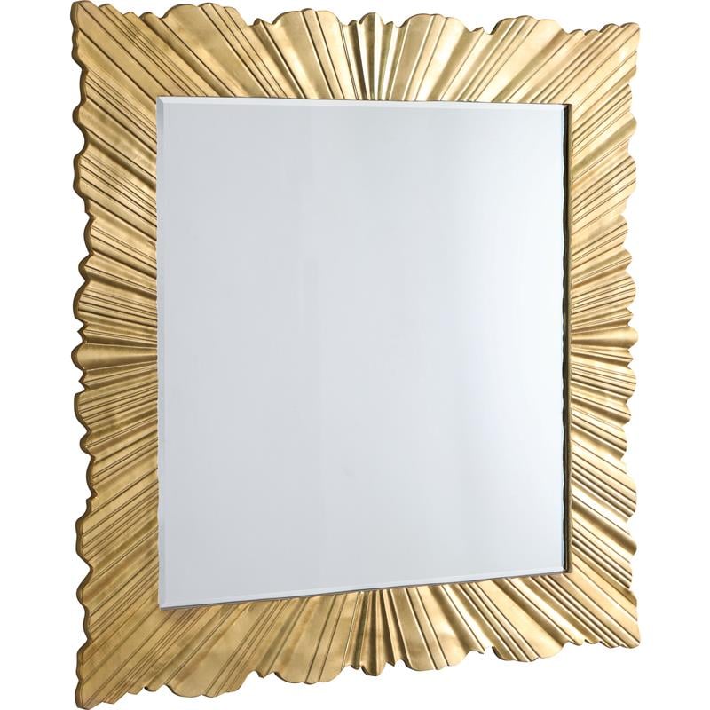Maklaine Contemporary Wood 42''H x 42''W x 1.5''D Gold Leaf Mirror