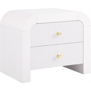 Maklaine Contemporary Wood 22''H x 26''W x 18.5''D White Night Stand