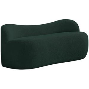 Maklaine 24&quot Contemporary Boucle Fabric/Metal Bench in Green