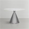 Maklaine Contemporary 30''H x 48''W x 48''D White Marble Dining Table