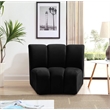Maklaine Contemporary Velvet Modular Chair with Deep Channel Tufting in Black