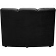 Maklaine Contemporary Velvet Modular Chair with Deep Channel Tufting in Black