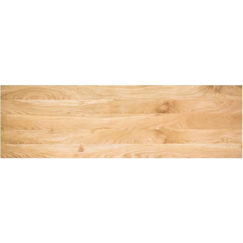 Maklaine Mid-Century Solid White Oak Wood Console Table in Natural Oak