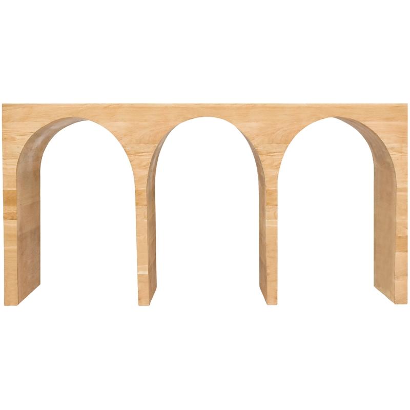 Maklaine Mid-Century Wood 30''H x 60''W x 18''D White Oak Console Table