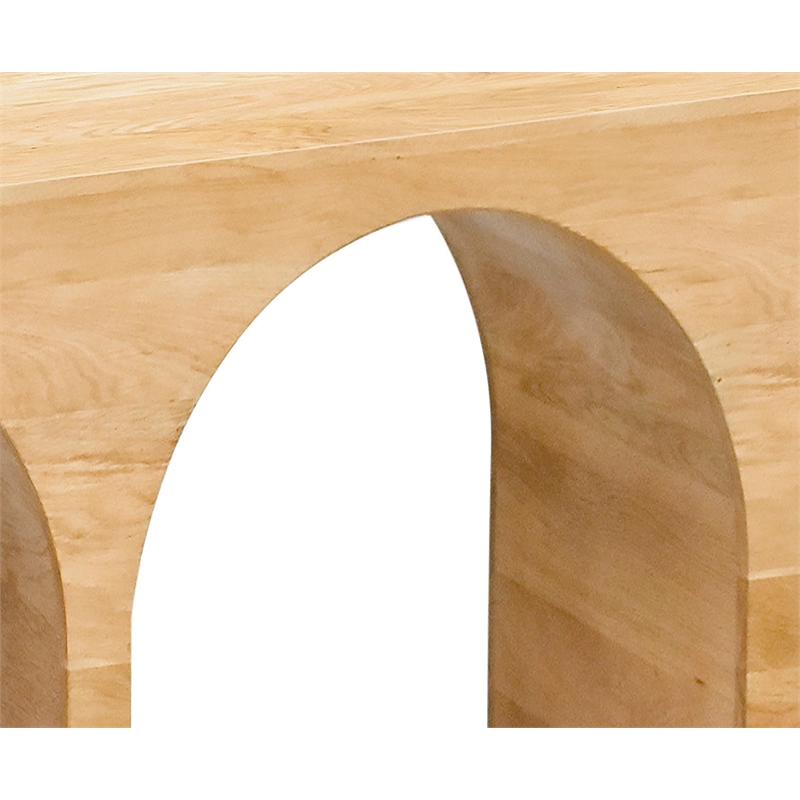 Maklaine Mid-Century Wood 30''H x 60''W x 18''D White Oak Console Table