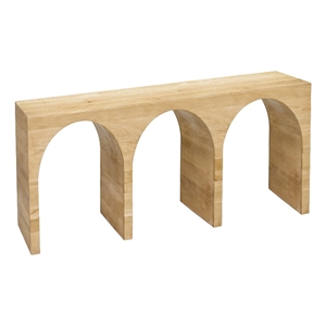 Maklaine Mid-Century Wood 30''H x 60''W x 18''D White Oak Console Table