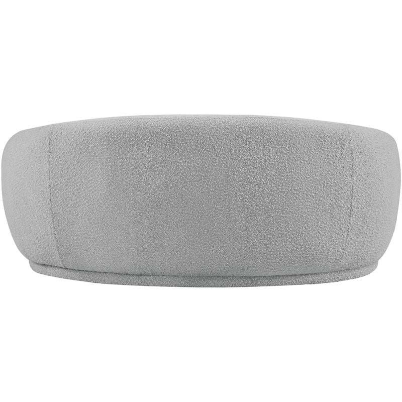 Maklaine Contemporary Boucle Fabric Loveseat With Rounded Back in Gray