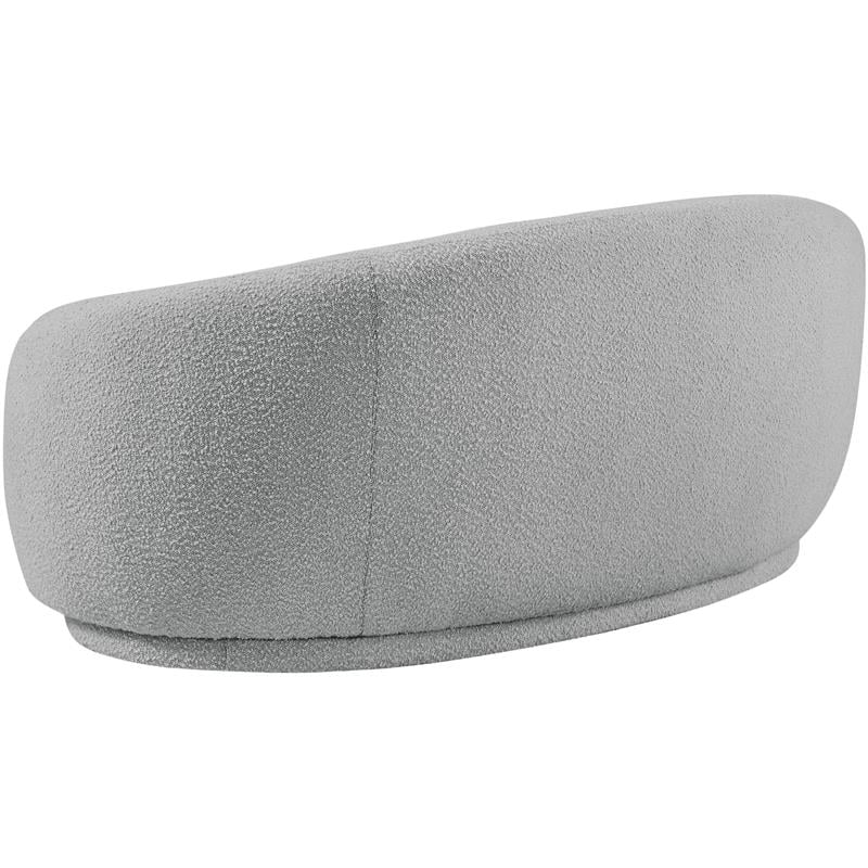 Maklaine Contemporary Boucle Fabric Loveseat With Rounded Back in Gray