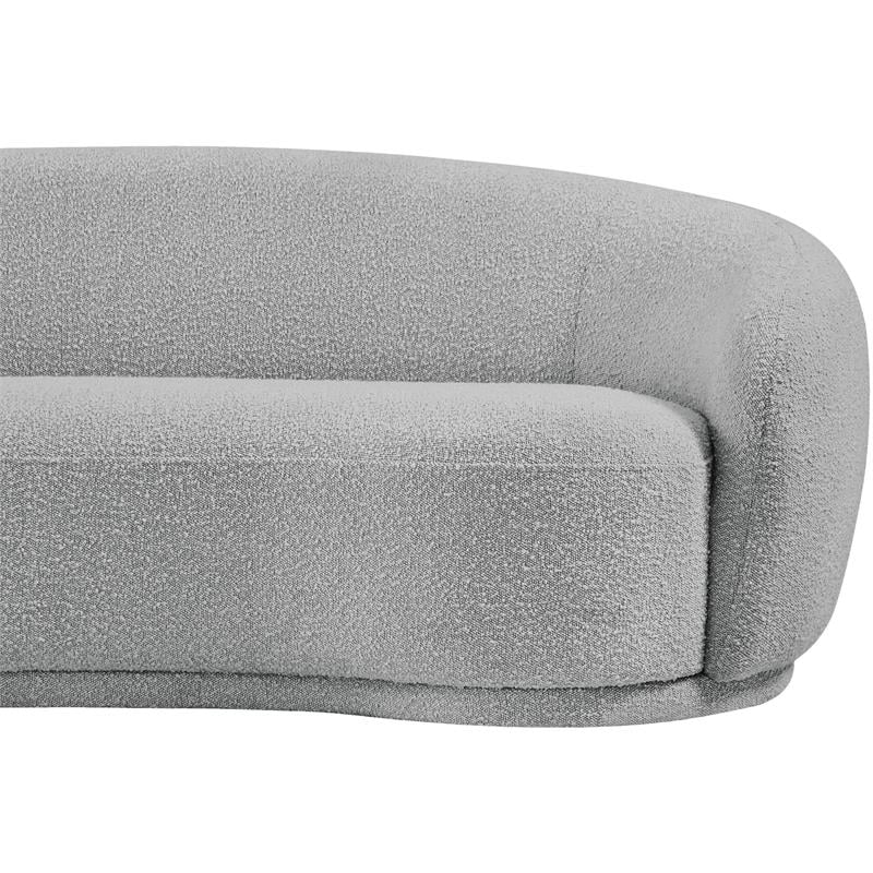 Maklaine Contemporary Boucle Fabric Loveseat With Rounded Back in Gray