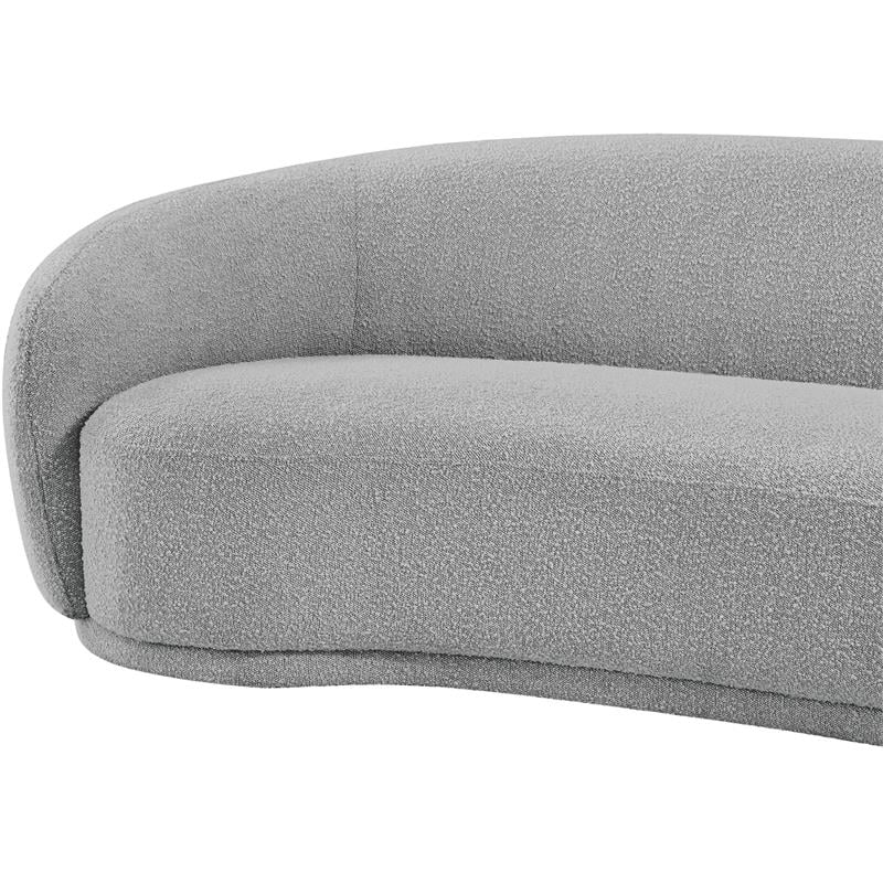 Maklaine Contemporary Boucle Fabric Loveseat With Rounded Back in Gray